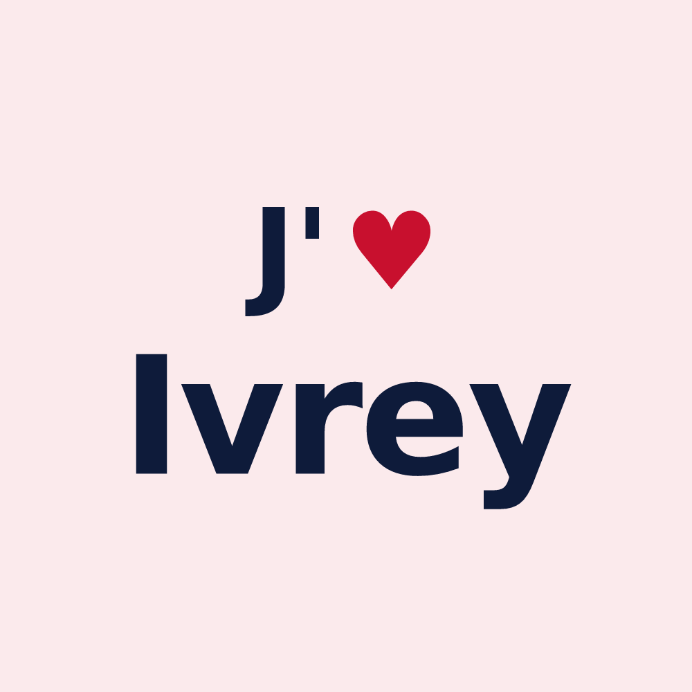 Magnet personnalisé Ivrey — design J'aime Ivrey