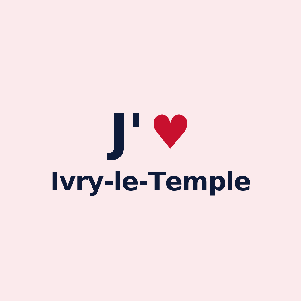 Magnet personnalisé Ivry-le-Temple — design J'aime Ivry-le-Temple