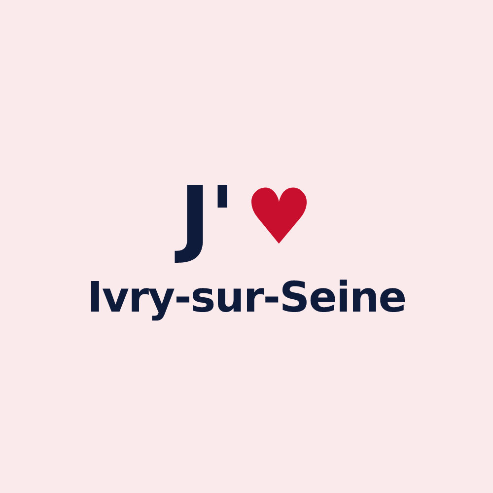 Magnet personnalisé Ivry-sur-Seine — design J'aime Ivry-sur-Seine