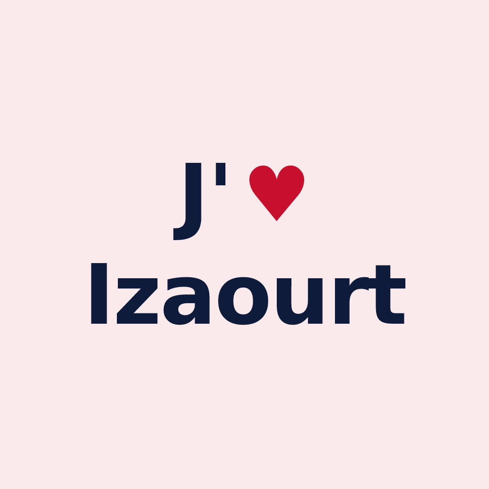 Magnet personnalisé Izaourt — design J'aime Izaourt