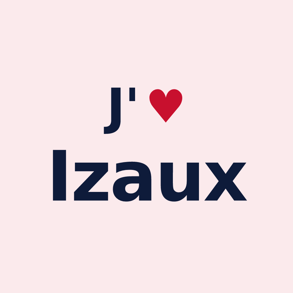Magnet personnalisé Izaux — design J'aime Izaux
