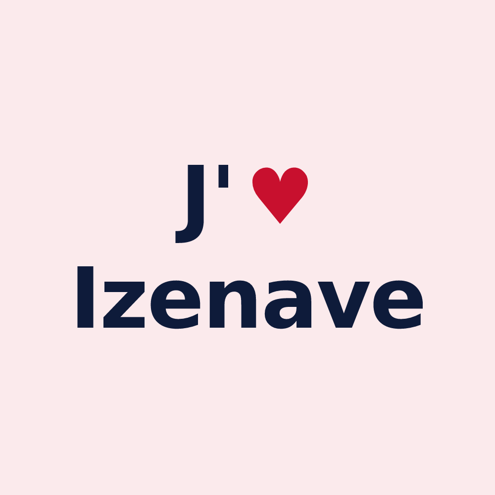 Magnet personnalisé Izenave — design J'aime Izenave