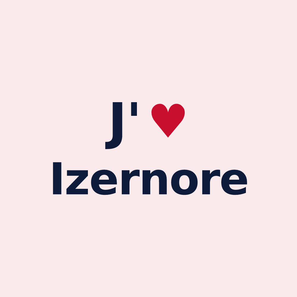 Magnet personnalisé Izernore — design « J'aime Izernore » imprimé sur le magnet