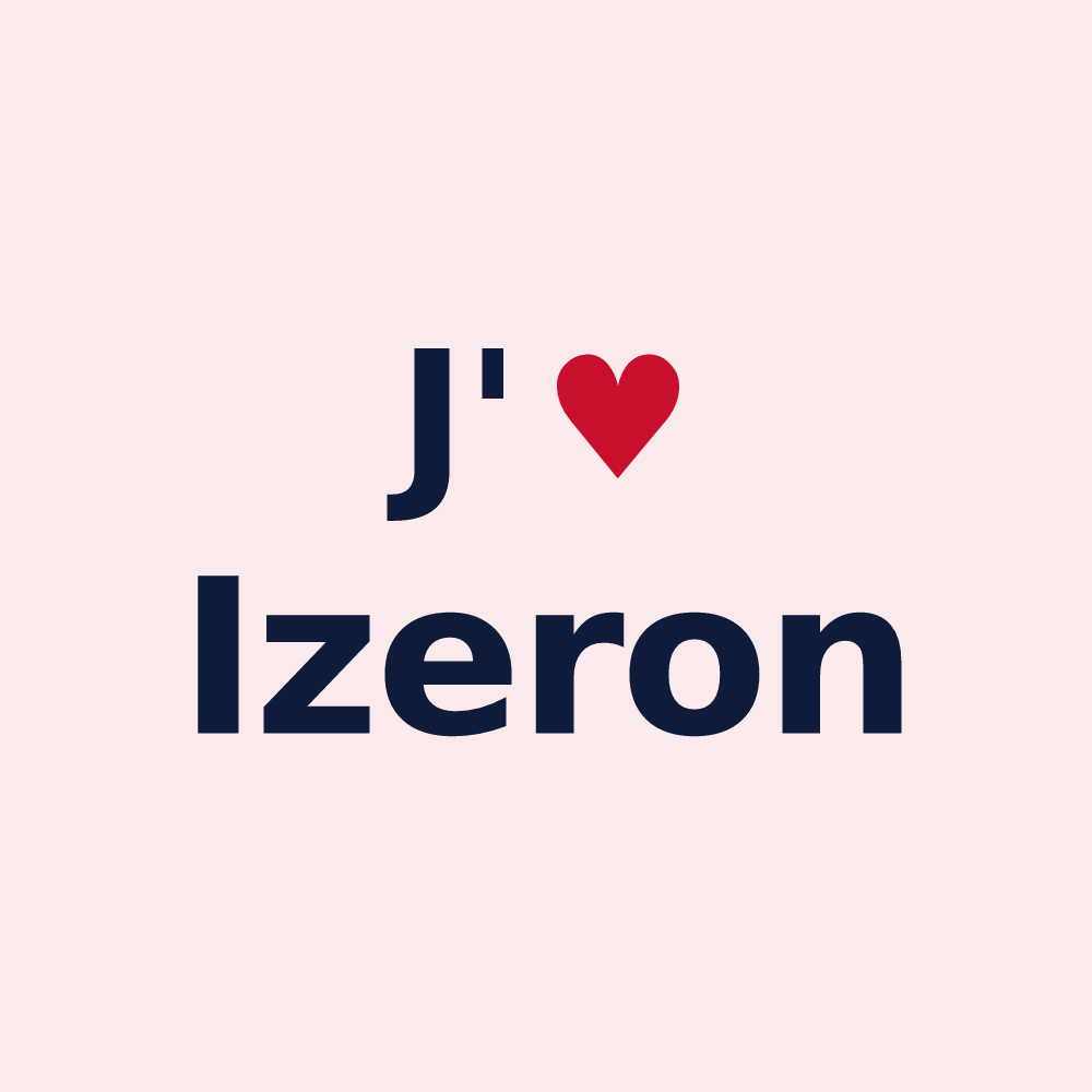 Magnet personnalisé Izeron — design J'aime Izeron