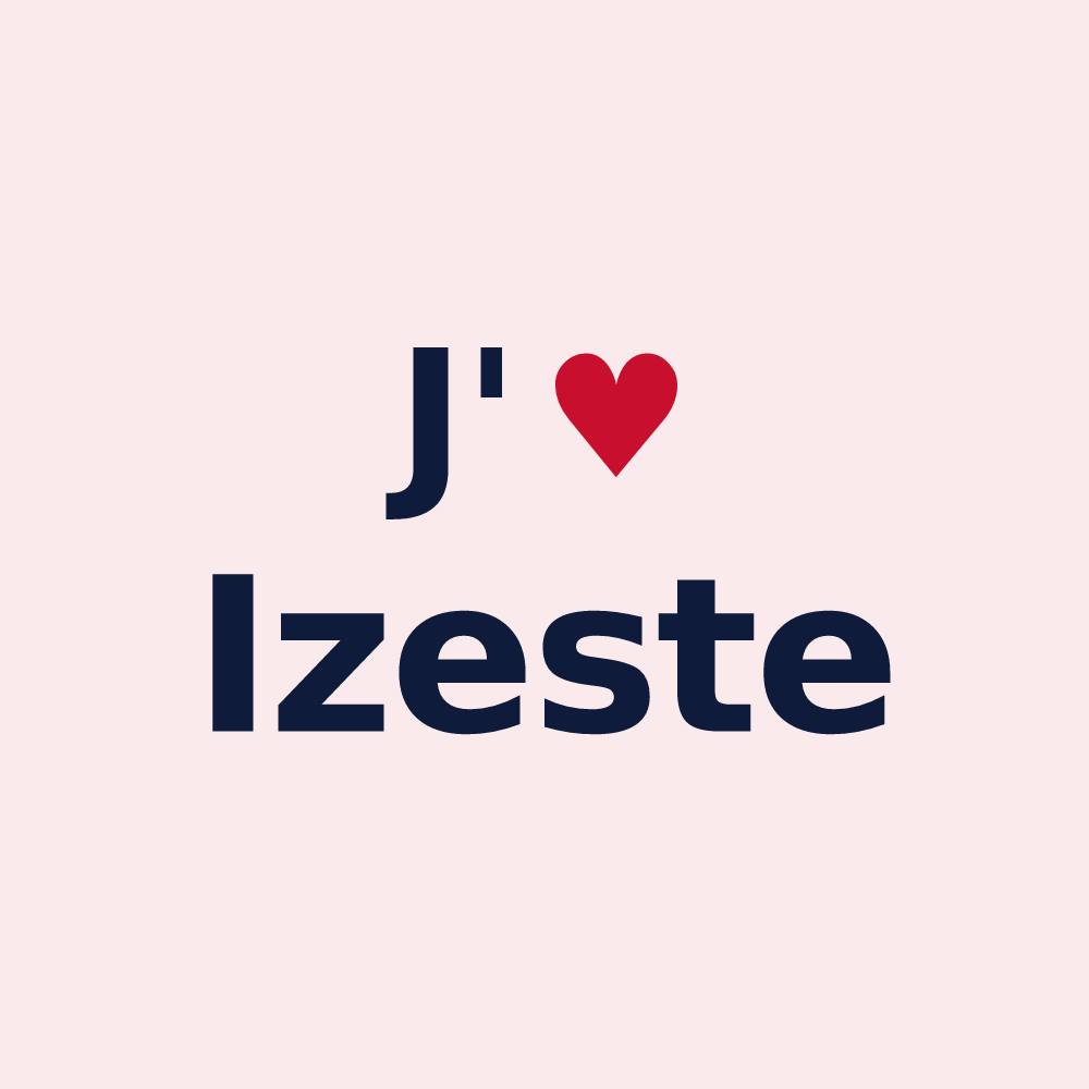 Magnet personnalisé Izeste — design J'aime Izeste