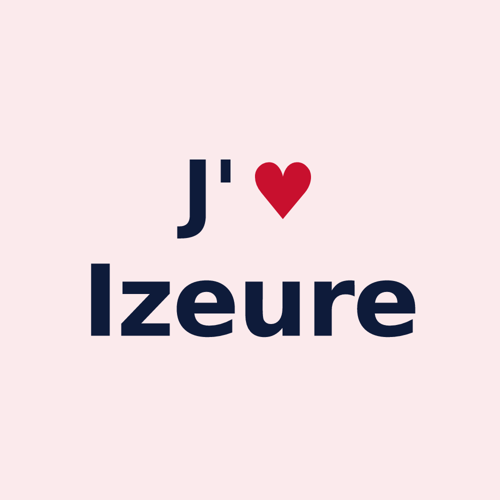 Magnet personnalisé Izeure — design J'aime Izeure