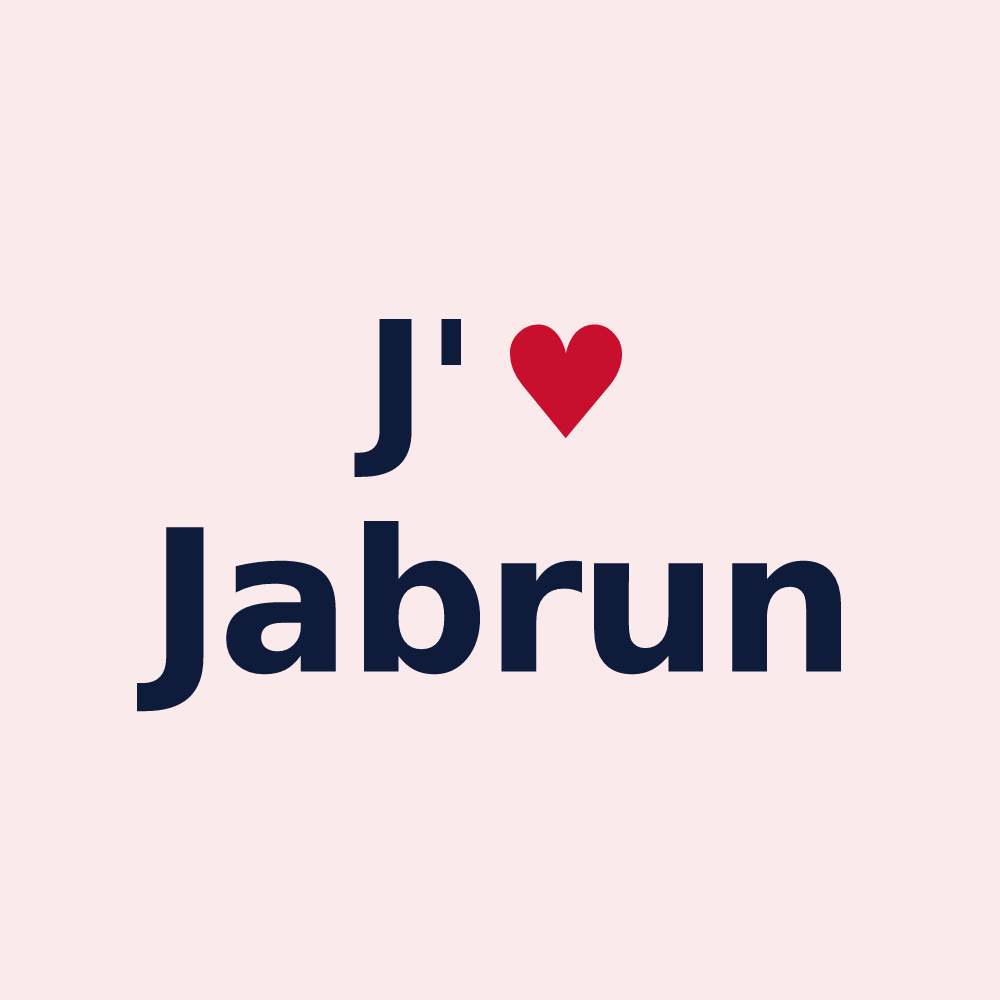 Magnet personnalisé Jabrun — design J'aime Jabrun