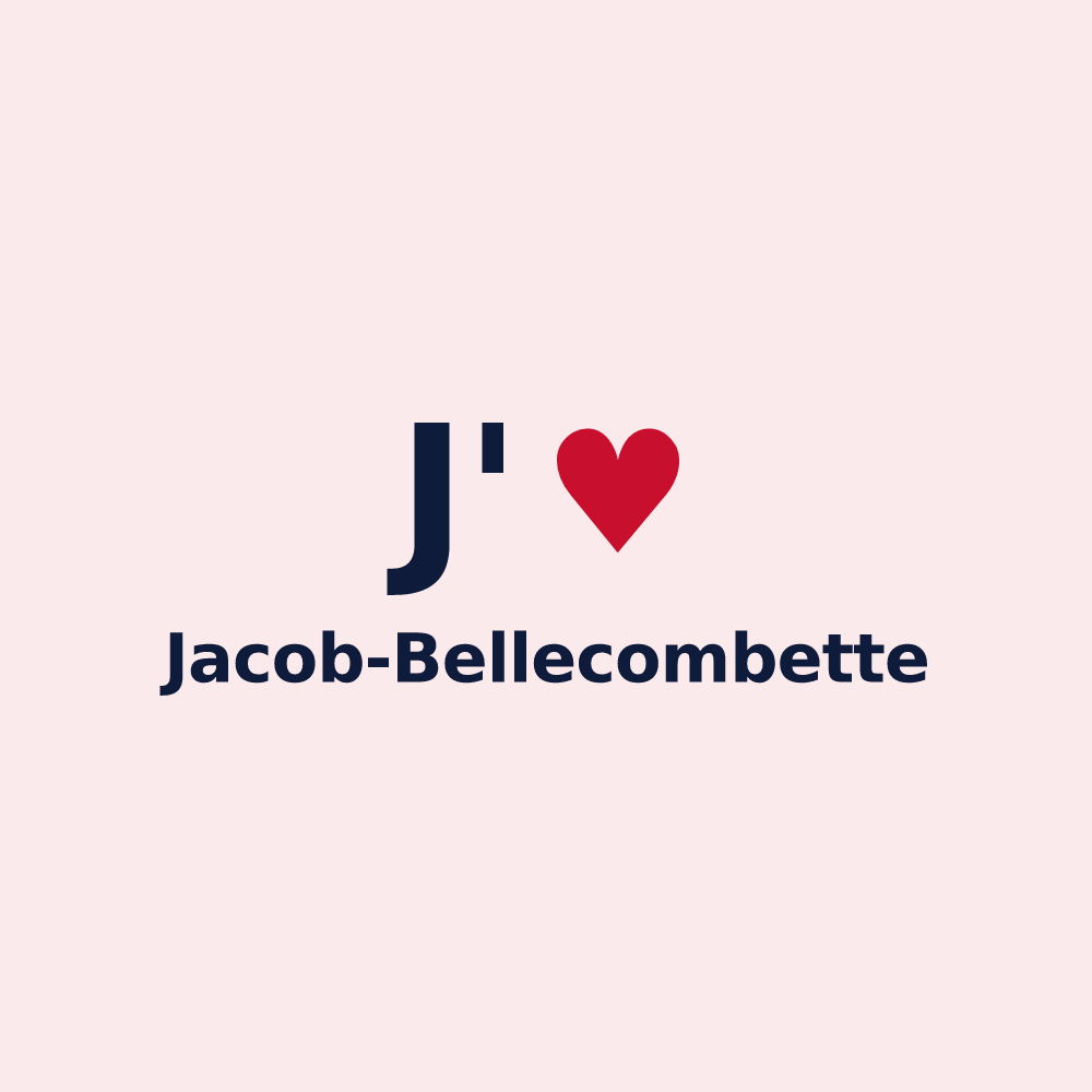 Magnet personnalisé Jacob-Bellecombette — design J'aime Jacob-Bellecombette