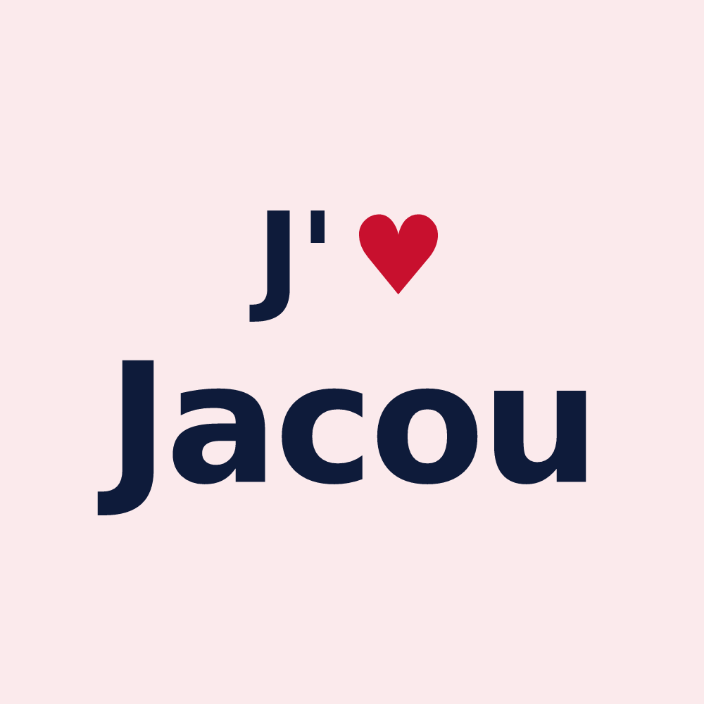 Magnet personnalisé Jacou — design J'aime Jacou
