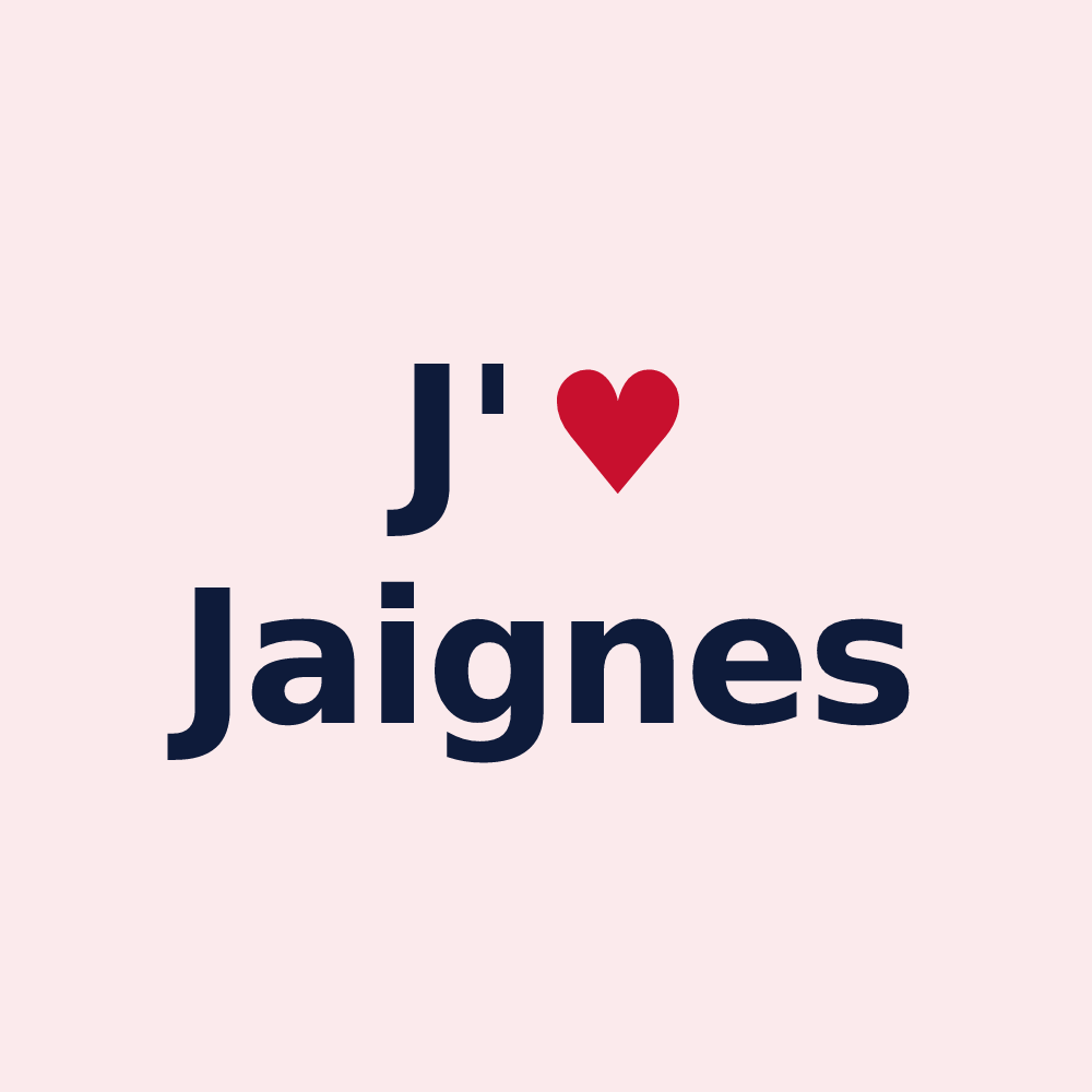 Magnet personnalisé Jaignes — design « J'aime Jaignes » imprimé sur le magnet