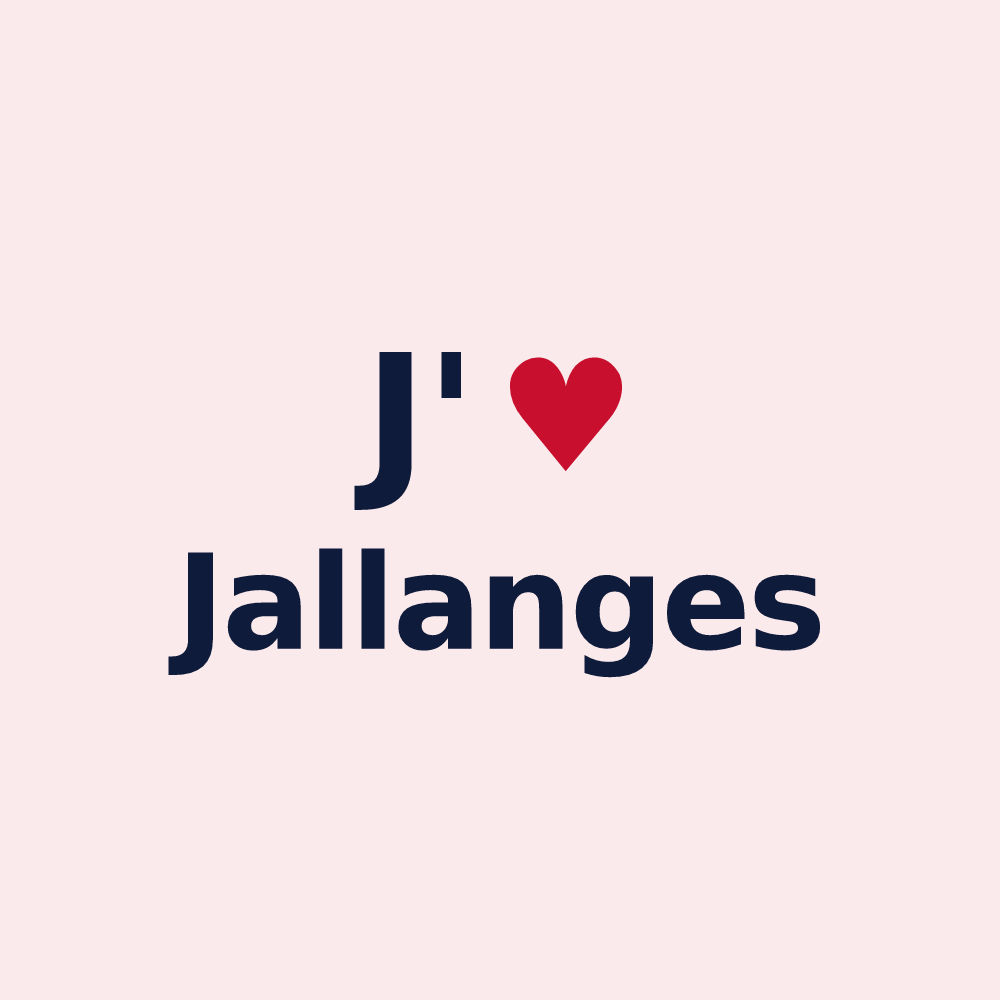 Magnet personnalisé Jallanges — design « J'aime Jallanges » imprimé sur le magnet