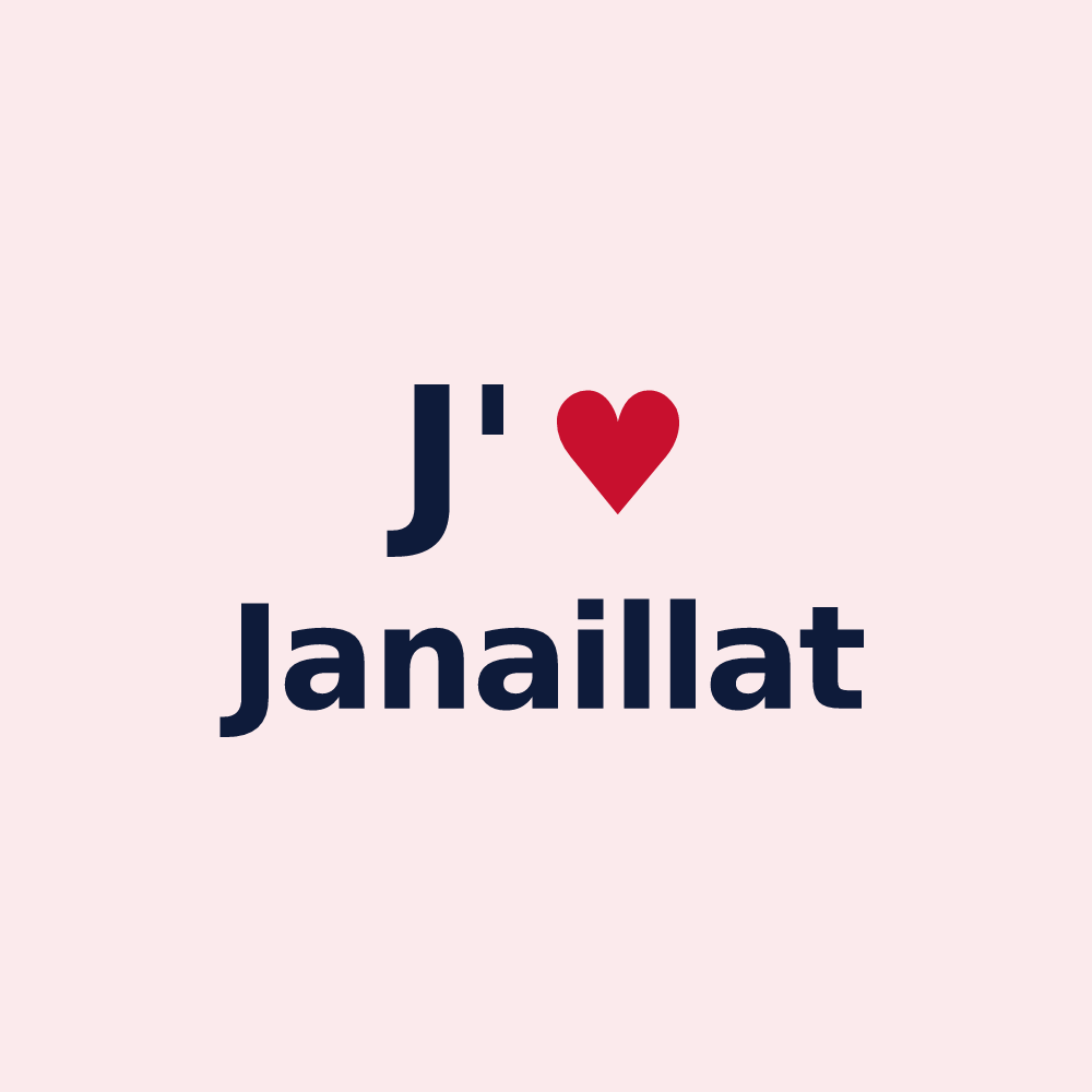 Magnet personnalisé Janaillat — design J'aime Janaillat