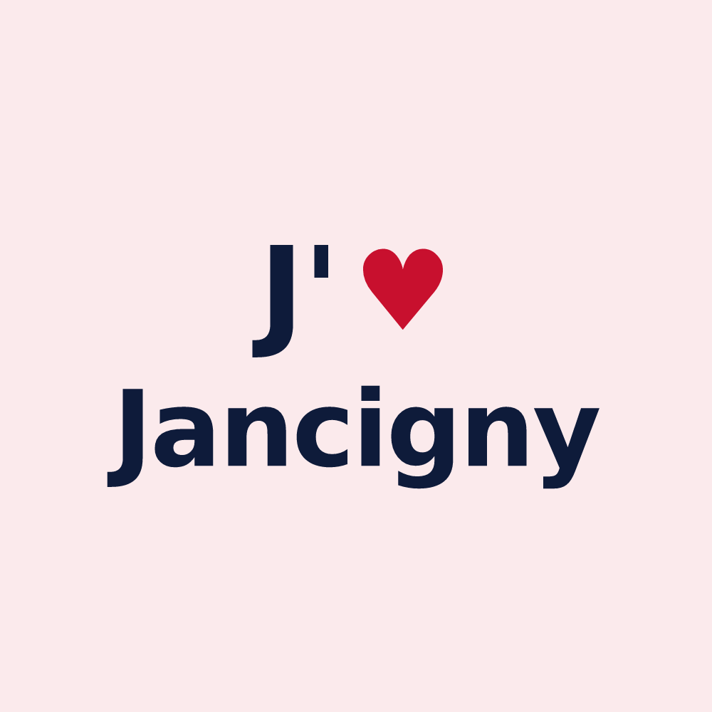 Magnet personnalisé Jancigny — design « J'aime Jancigny » imprimé sur le magnet