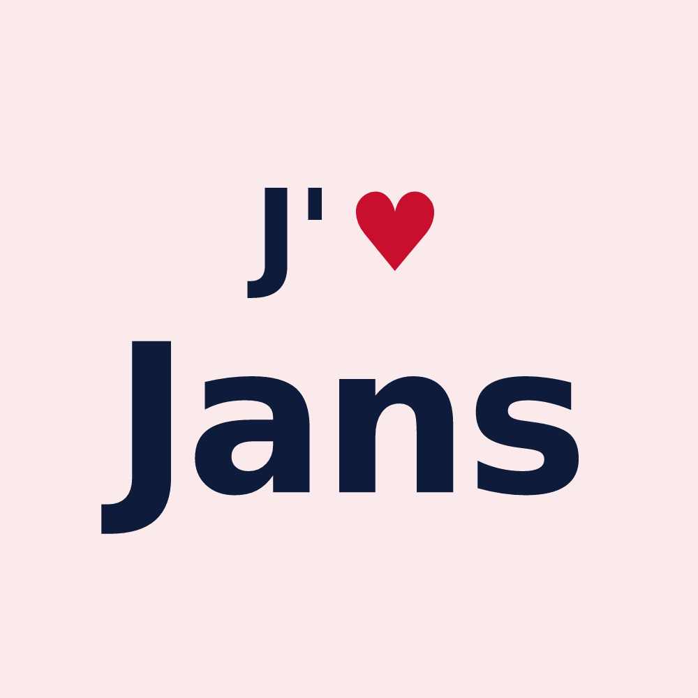Magnet personnalisé Jans — design « J'aime Jans » imprimé sur le magnet