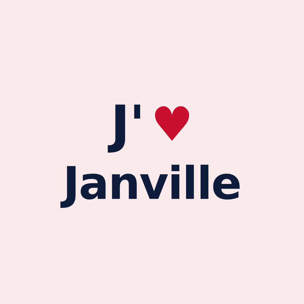 Magnet personnalisé Janville — design J'aime Janville