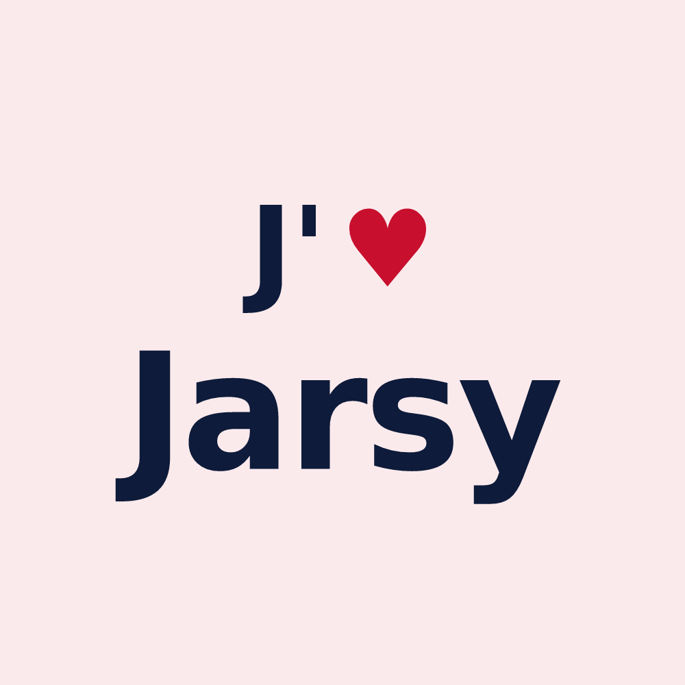 Magnet personnalisé Jarsy — design « J'aime Jarsy » imprimé sur le magnet