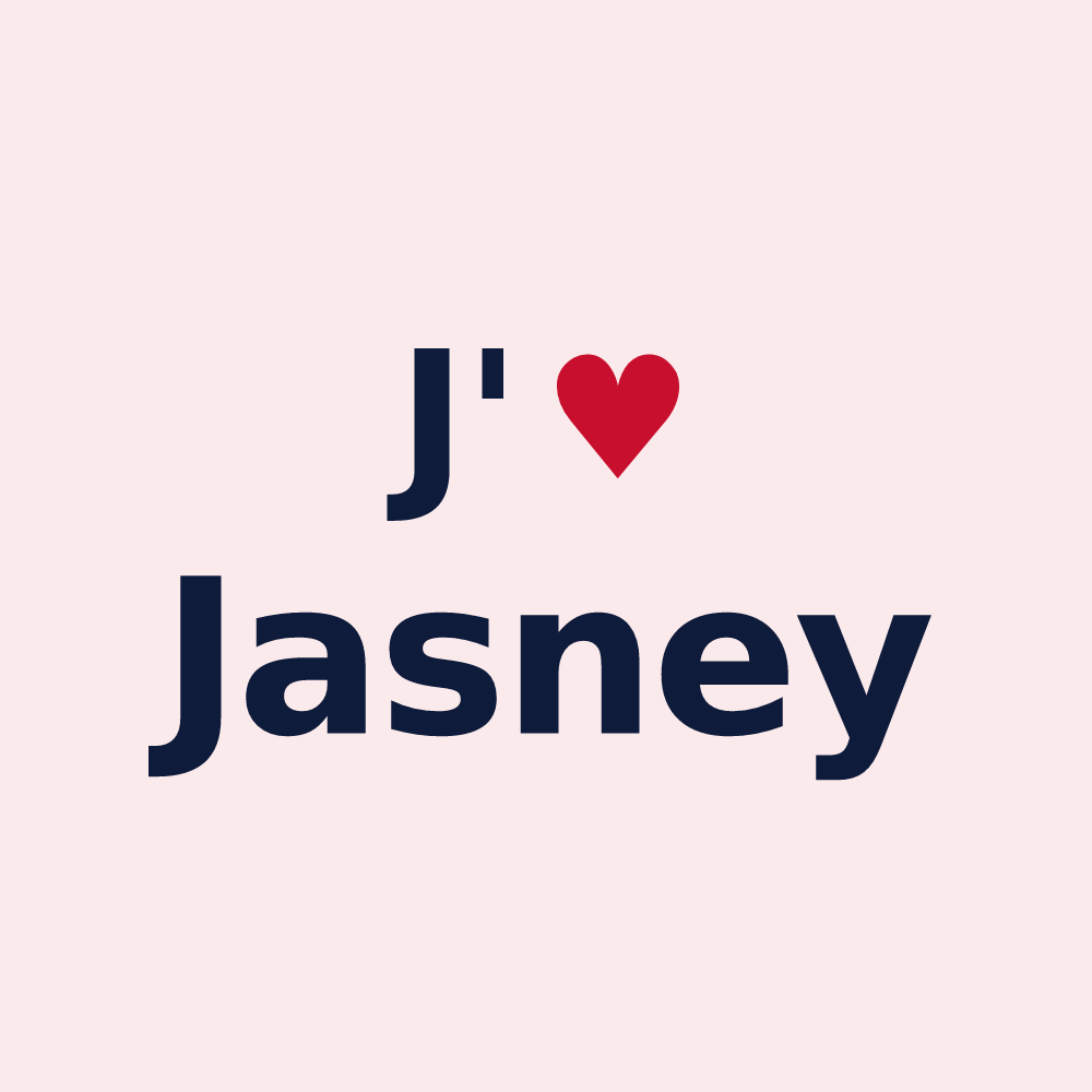 Magnet personnalisé Jasney — design J'aime Jasney