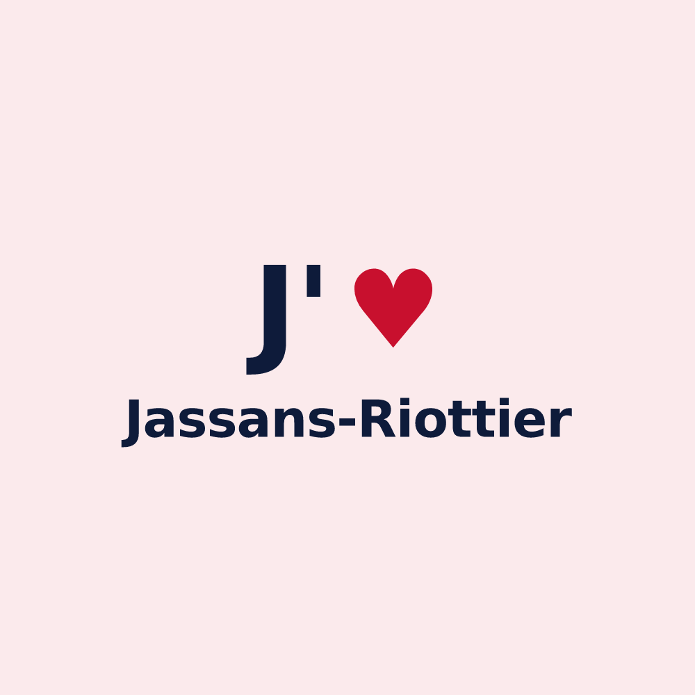 Magnet personnalisé Jassans-Riottier — design J'aime Jassans-Riottier