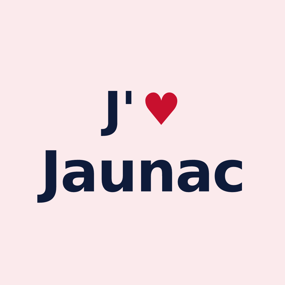 Magnet personnalisé Jaunac — design « J'aime Jaunac » imprimé sur le magnet