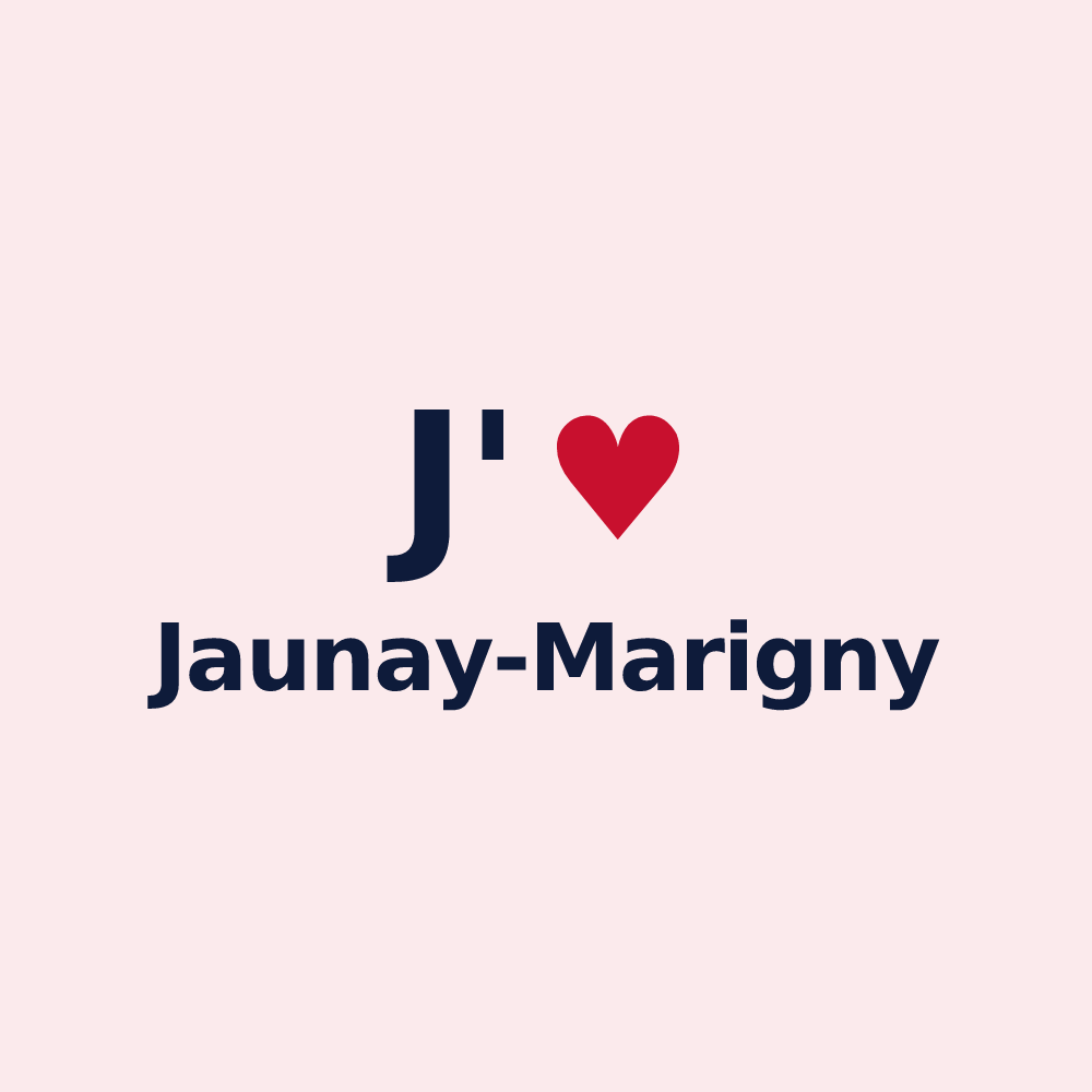 Magnet personnalisé Jaunay-Marigny — design « J'aime Jaunay-Marigny » imprimé sur le magnet
