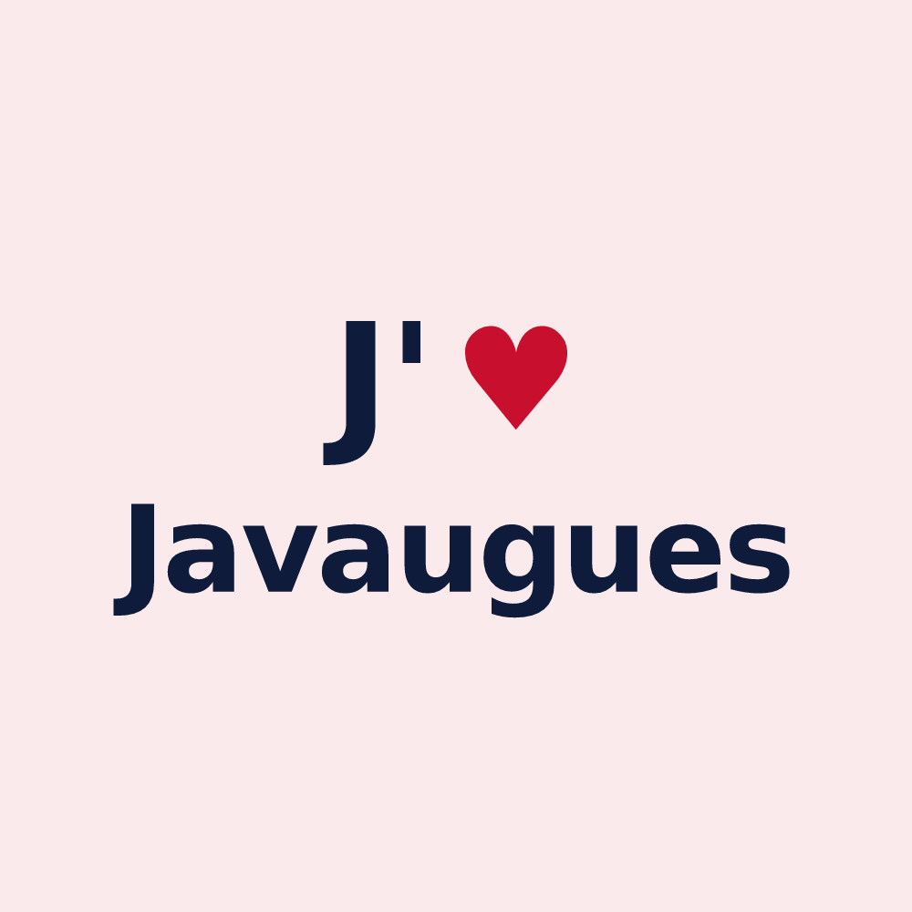 Magnet personnalisé Javaugues — design J'aime Javaugues