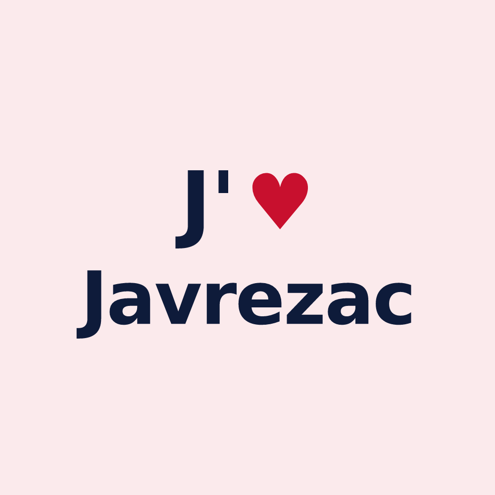 Magnet personnalisé Javrezac — design J'aime Javrezac