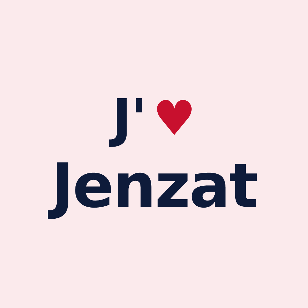 Magnet personnalisé Jenzat — design J'aime Jenzat
