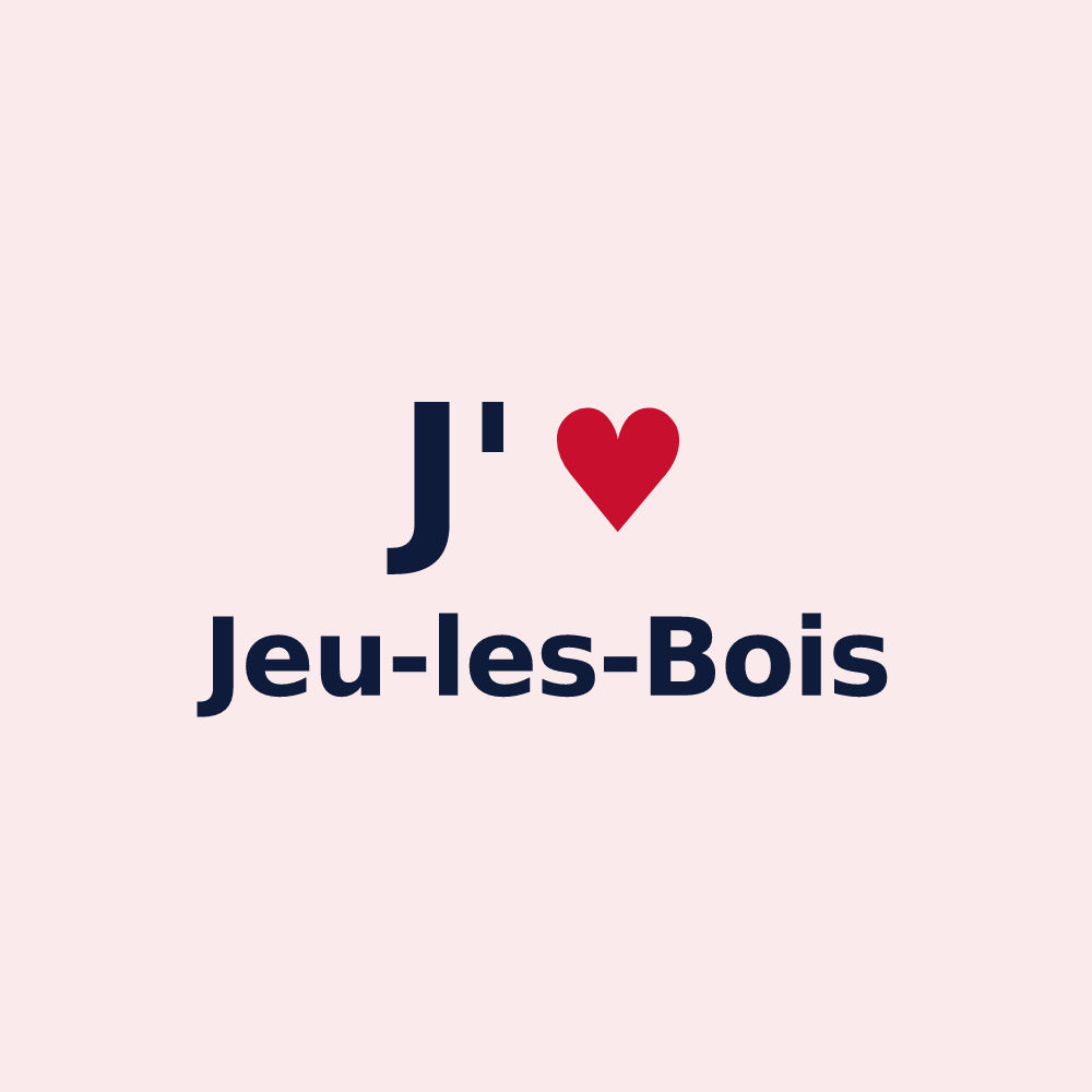Magnet personnalisé Jeu-les-Bois — design J'aime Jeu-les-Bois
