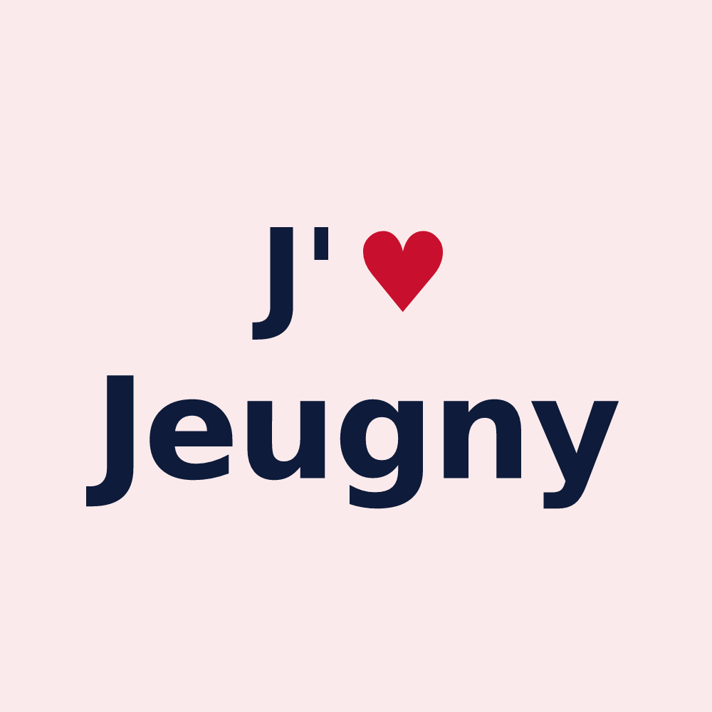 Magnet personnalisé Jeugny — design « J'aime Jeugny » imprimé sur le magnet