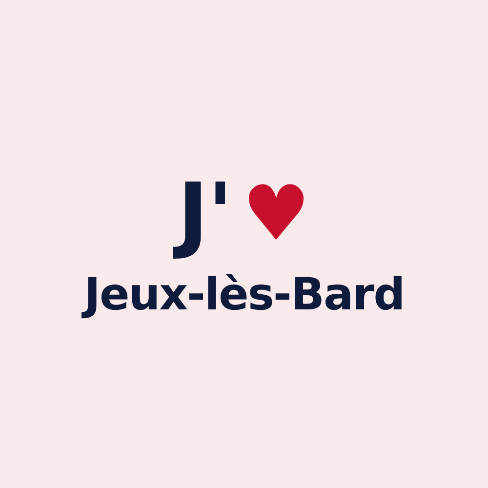 Magnet personnalisé Jeux-lès-Bard — design J'aime Jeux-lès-Bard