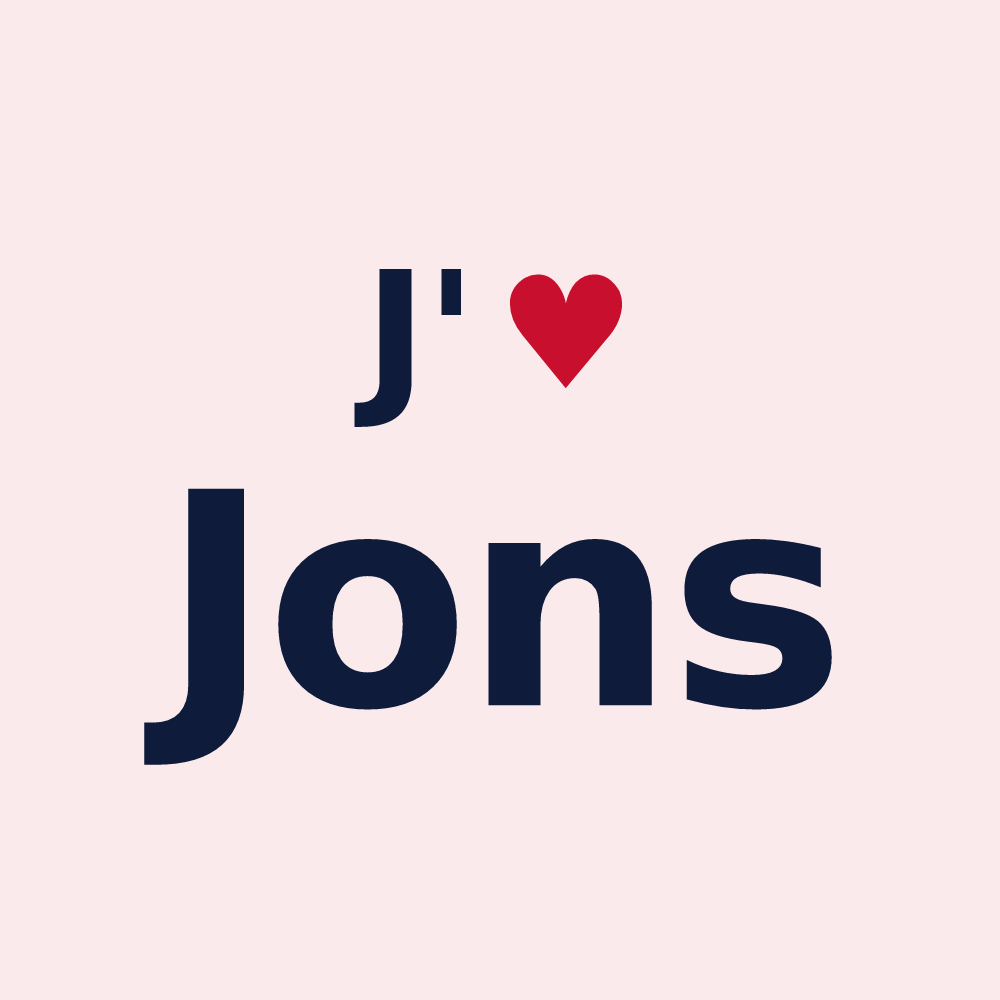 Magnet personnalisé Jons — design « J'aime Jons » imprimé sur le magnet