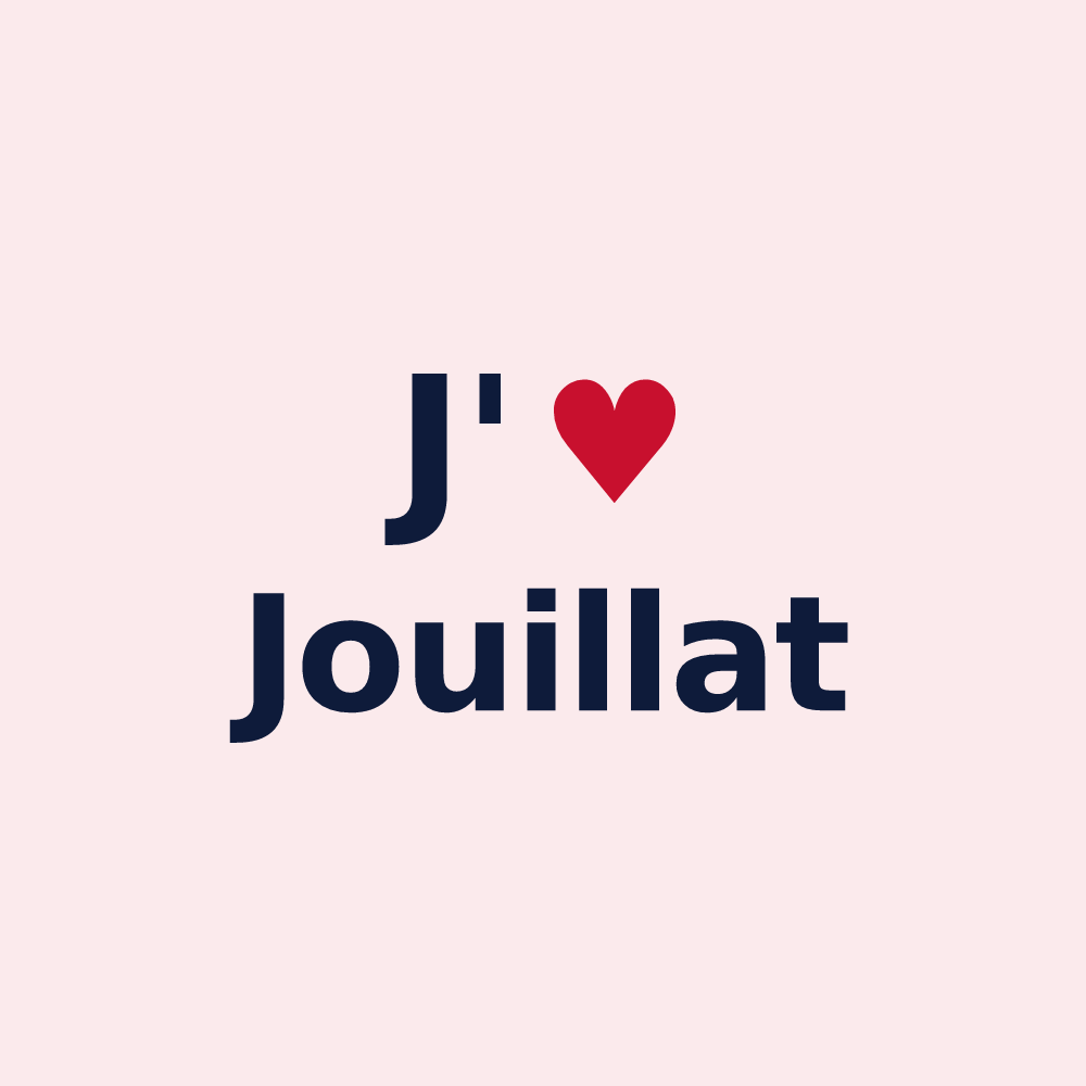 Magnet personnalisé Jouillat — design J'aime Jouillat