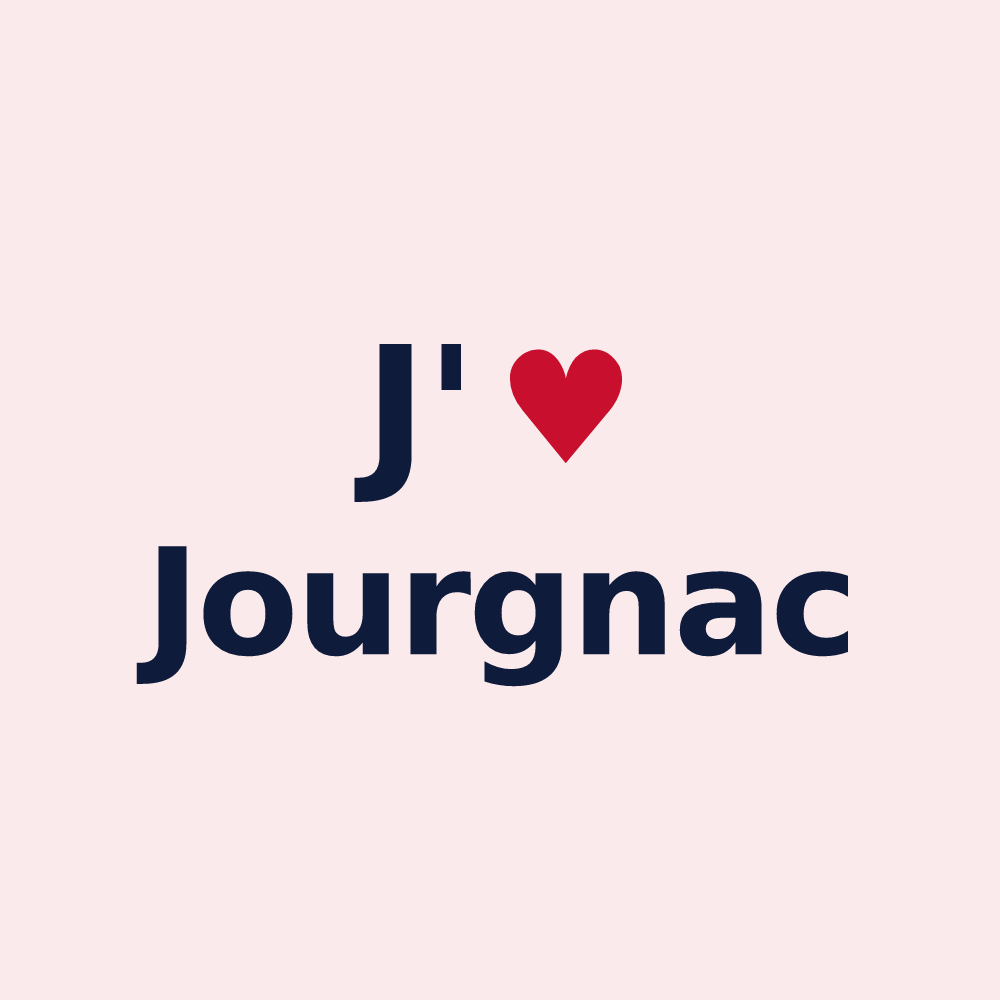 Magnet personnalisé Jourgnac — design J'aime Jourgnac