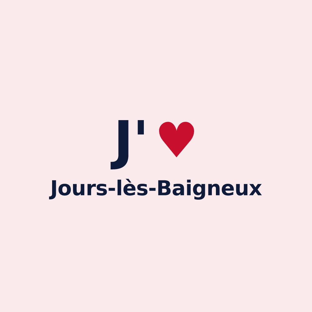 Magnet personnalisé Jours-lès-Baigneux — design J'aime Jours-lès-Baigneux