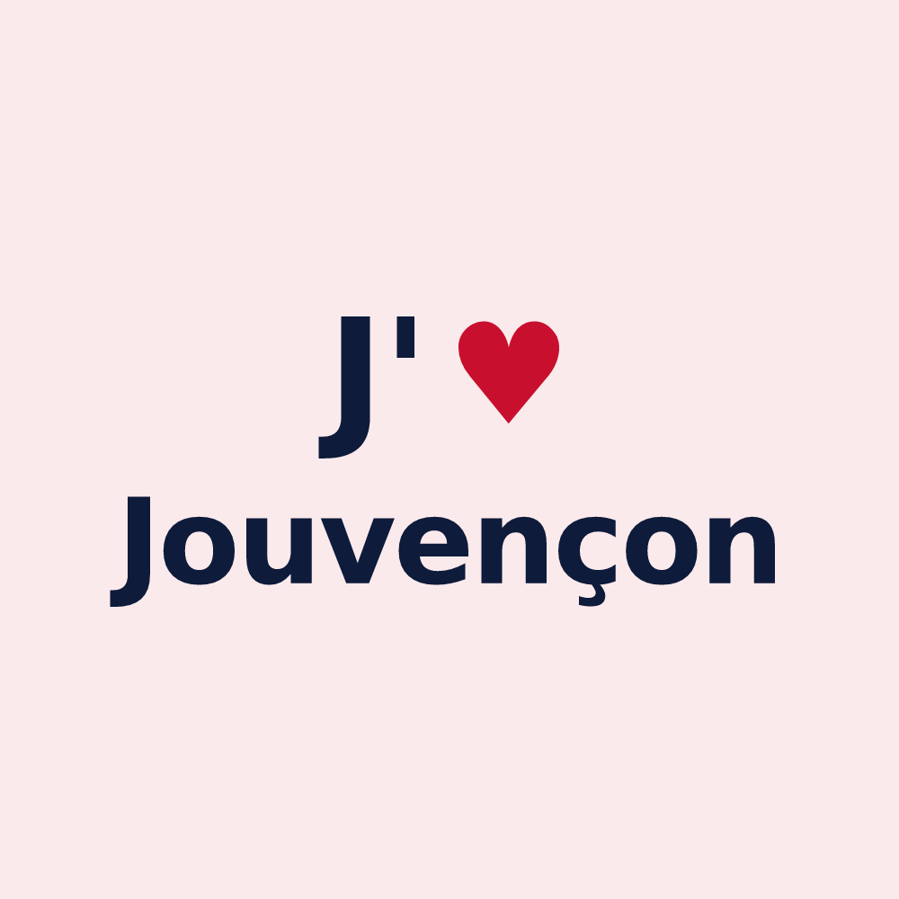 Magnet personnalisé Jouvençon — design « J'aime Jouvençon » imprimé sur le magnet