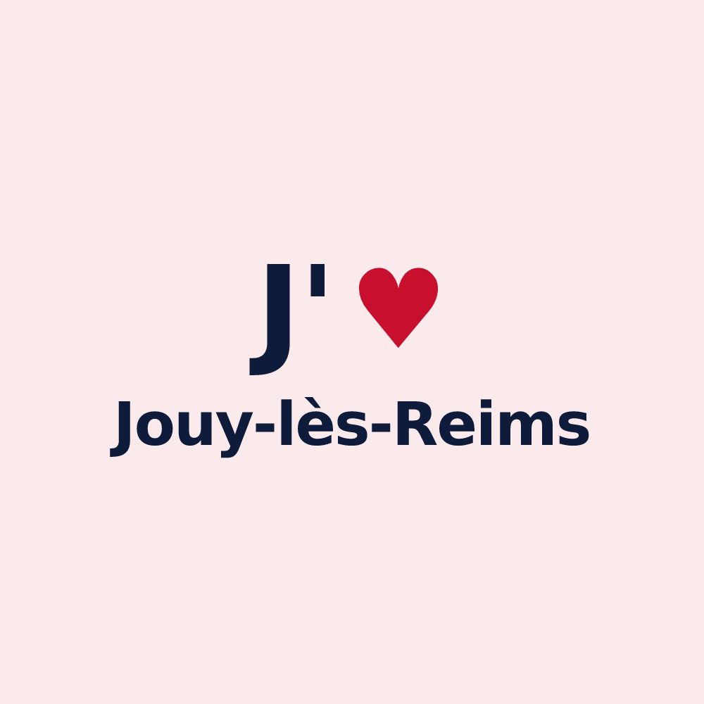 Magnet personnalisé Jouy-lès-Reims — design J'aime Jouy-lès-Reims