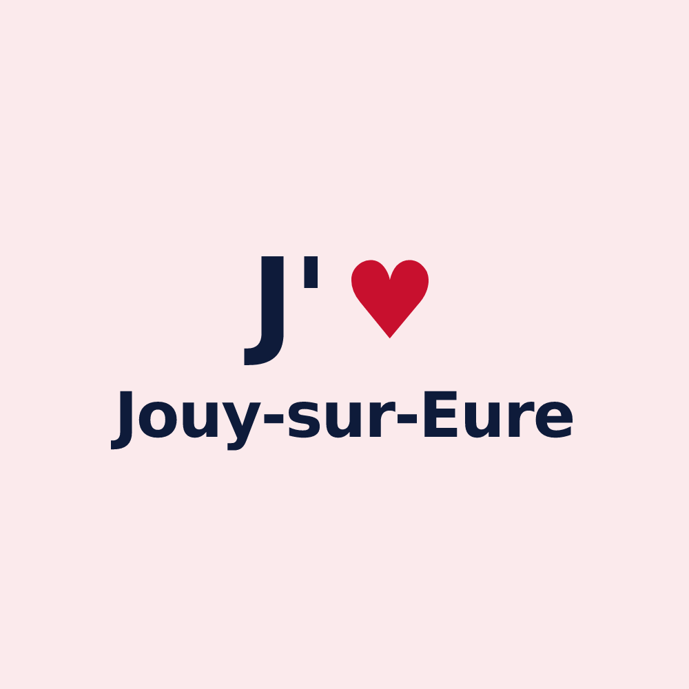 Magnet personnalisé Jouy-sur-Eure — design J'aime Jouy-sur-Eure