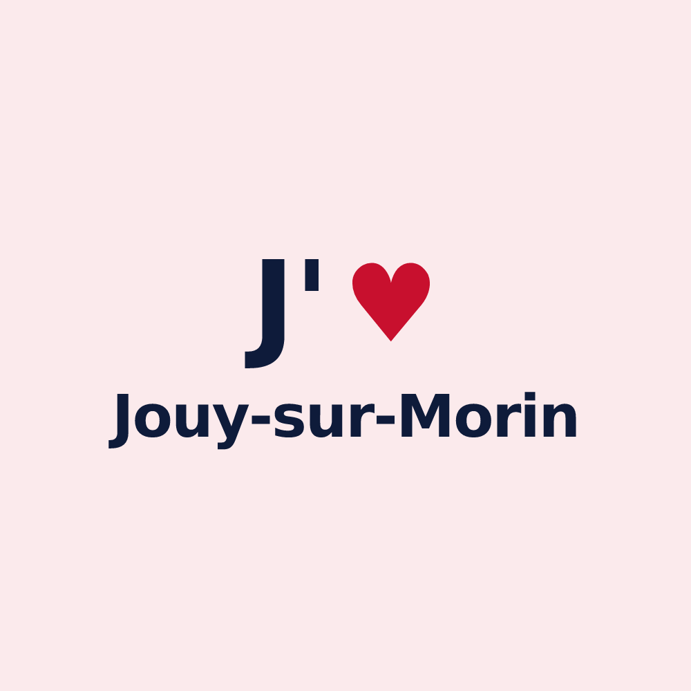 Magnet personnalisé Jouy-sur-Morin — design J'aime Jouy-sur-Morin