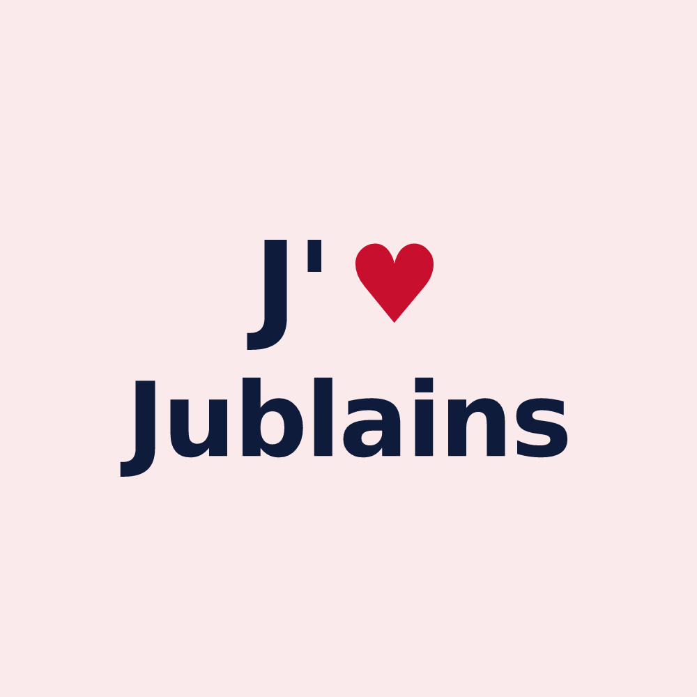 Magnet personnalisé Jublains — design J'aime Jublains
