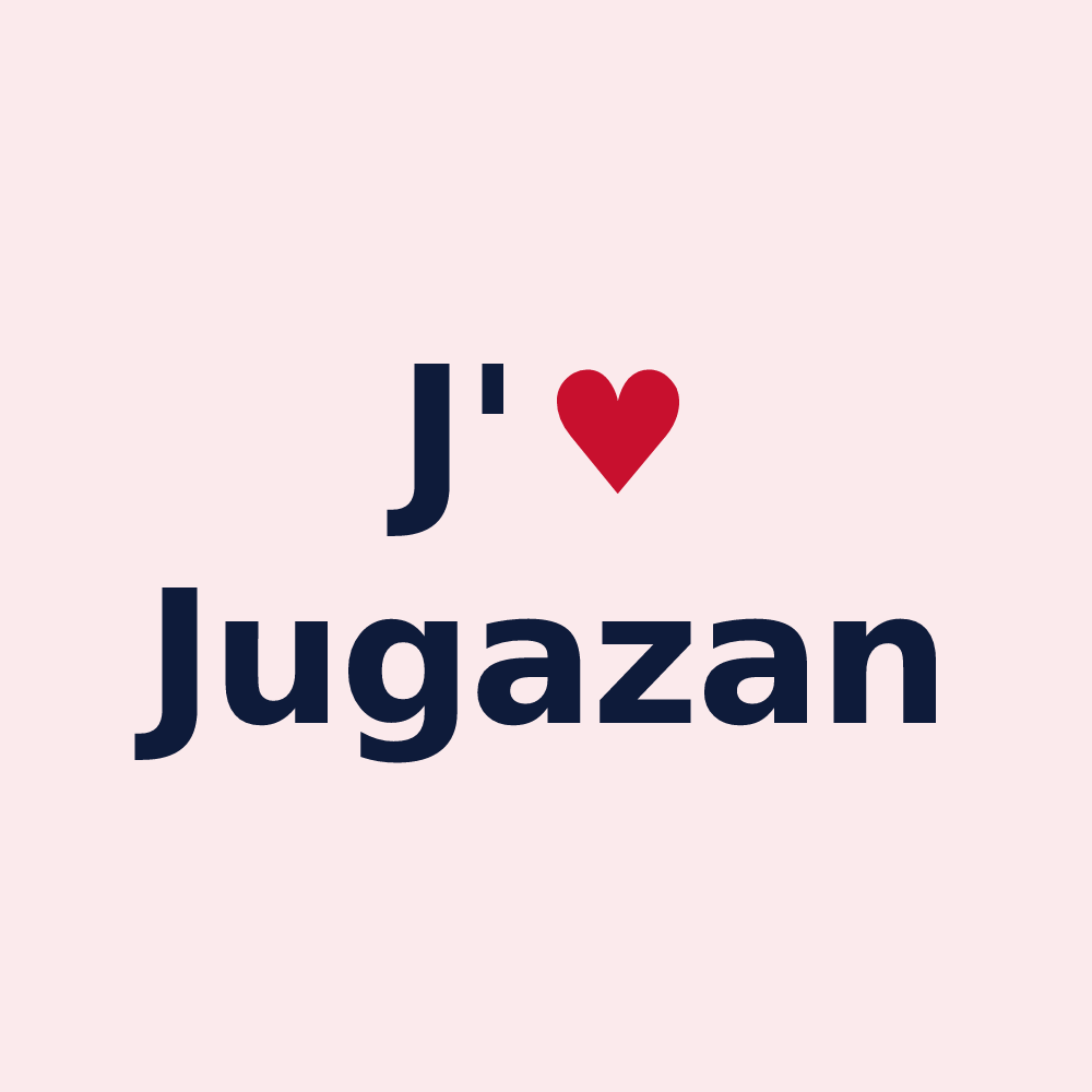 Magnet personnalisé Jugazan — design J'aime Jugazan