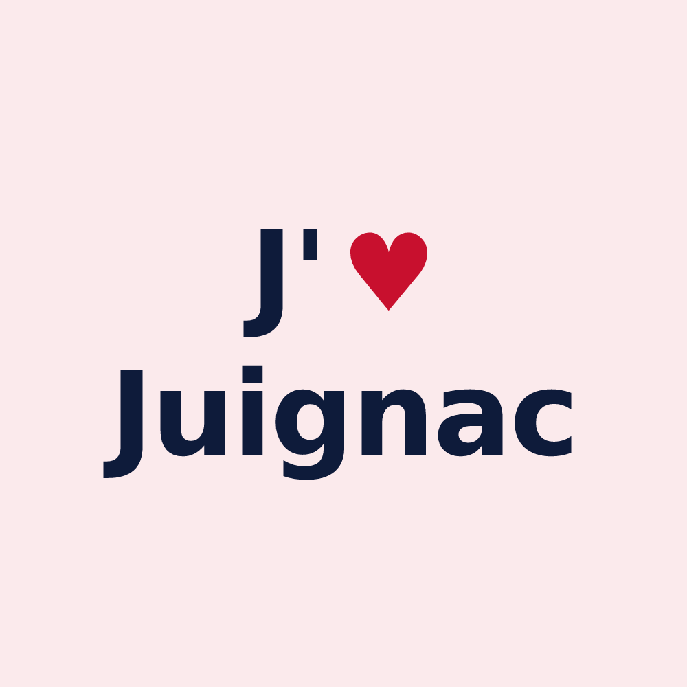 Magnet personnalisé Juignac — design J'aime Juignac