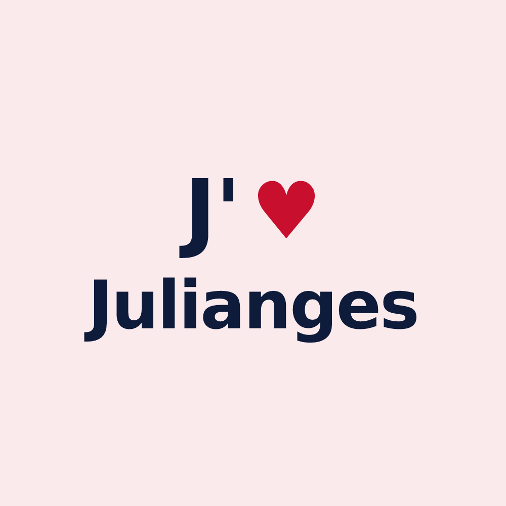Magnet personnalisé Julianges — design J'aime Julianges