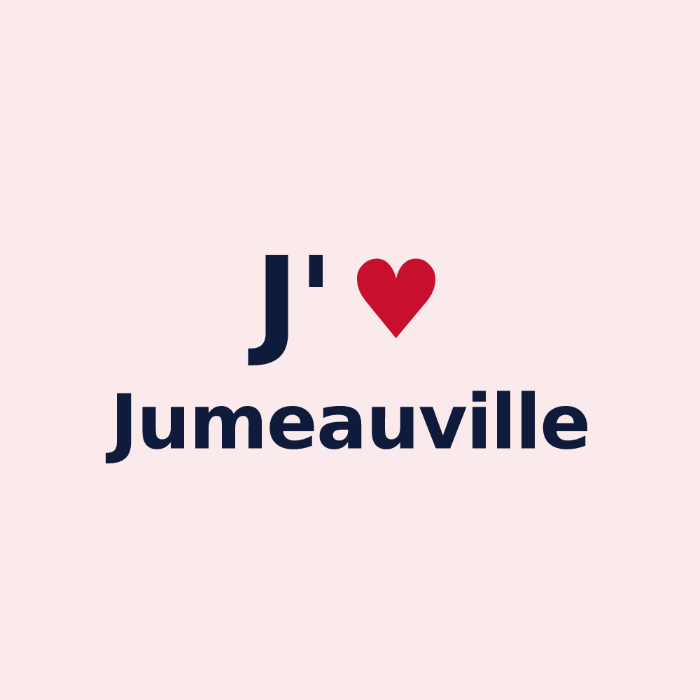 Magnet personnalisé Jumeauville — design « J'aime Jumeauville » imprimé sur le magnet