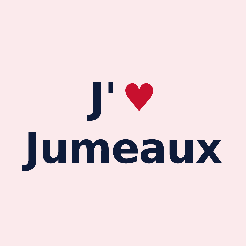 Magnet personnalisé Jumeaux — design J'aime Jumeaux