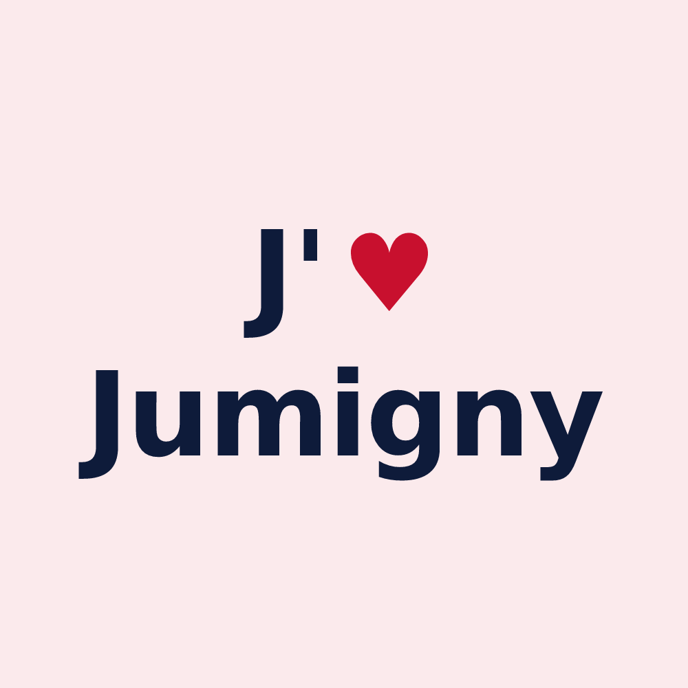 Magnet personnalisé Jumigny — design « J'aime Jumigny » imprimé sur le magnet