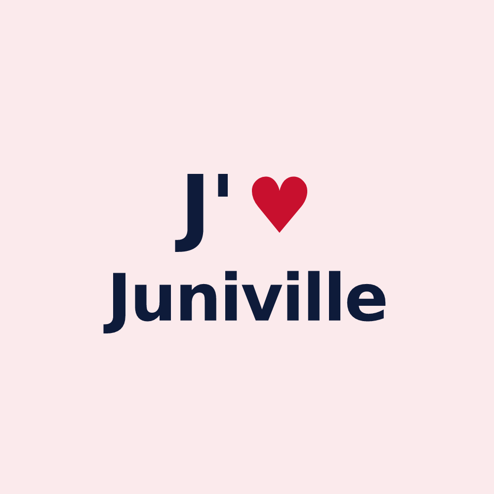 Magnet personnalisé Juniville — design « J'aime Juniville » imprimé sur le magnet