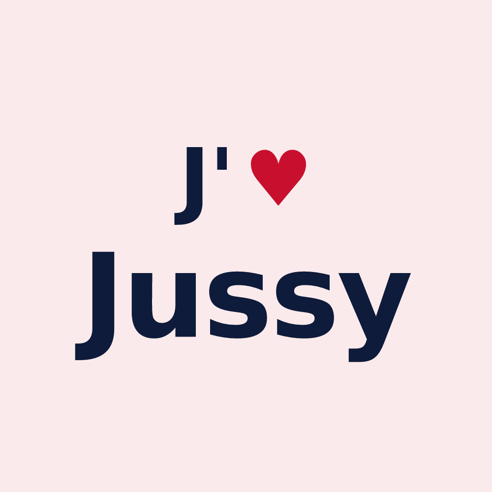 Magnet personnalisé Jussy — design J'aime Jussy