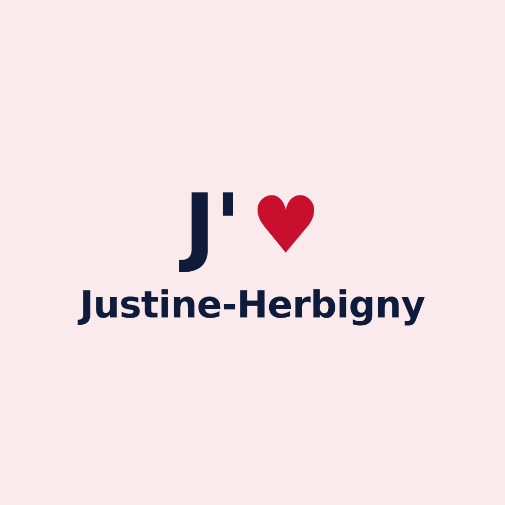 Magnet personnalisé Justine-Herbigny — design J'aime Justine-Herbigny