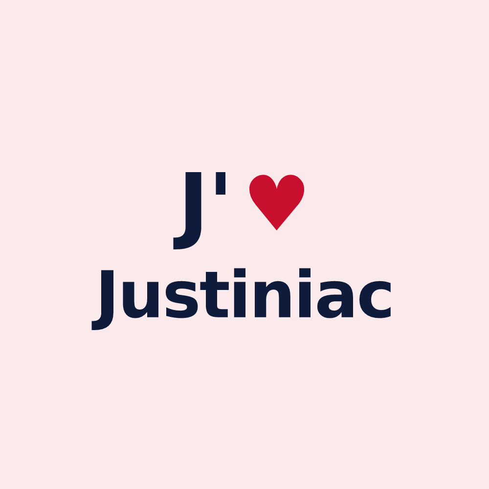 Magnet personnalisé Justiniac — design J'aime Justiniac