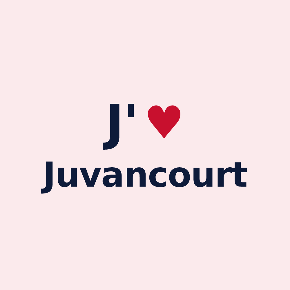 Magnet personnalisé Juvancourt — design « J'aime Juvancourt » imprimé sur le magnet